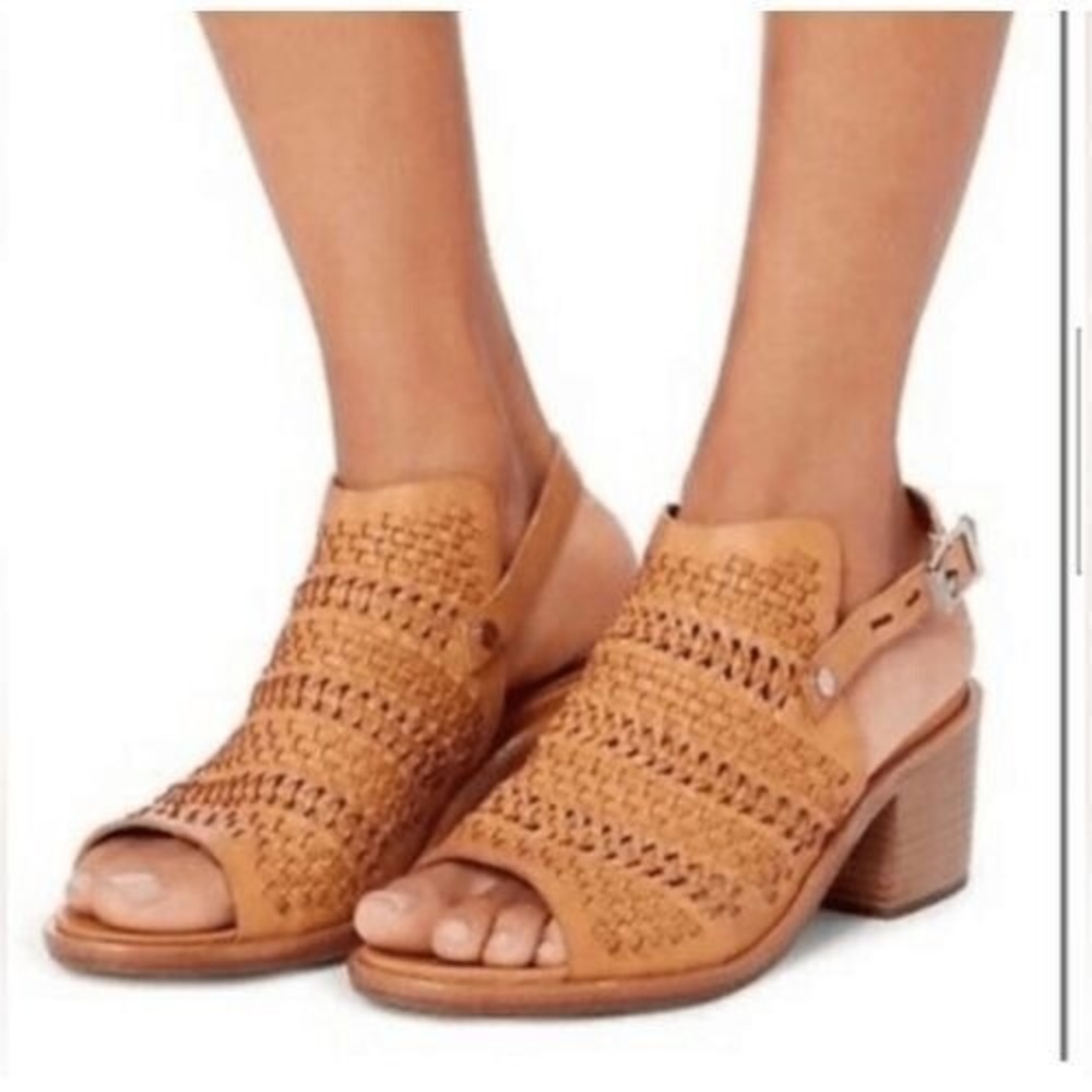 RAG & BONE Sandals Wyatt woven women's brown leather heeled‎ sz 36 boho casual